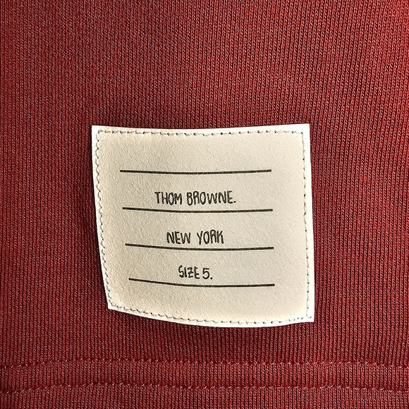 🛑 Thom Browne Men's Burgundy Red w/White 4-Bar Varsity Stripes Sweatshorts - Picture 3 of 6